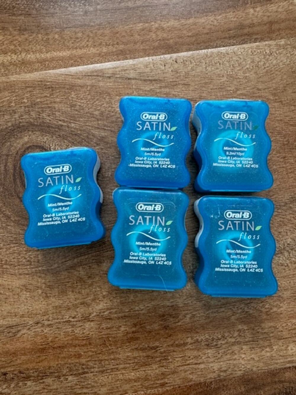 Oral-B Satin Floss Travel Size Mint Dental Floss Vintage Discontinued- Lot of 5